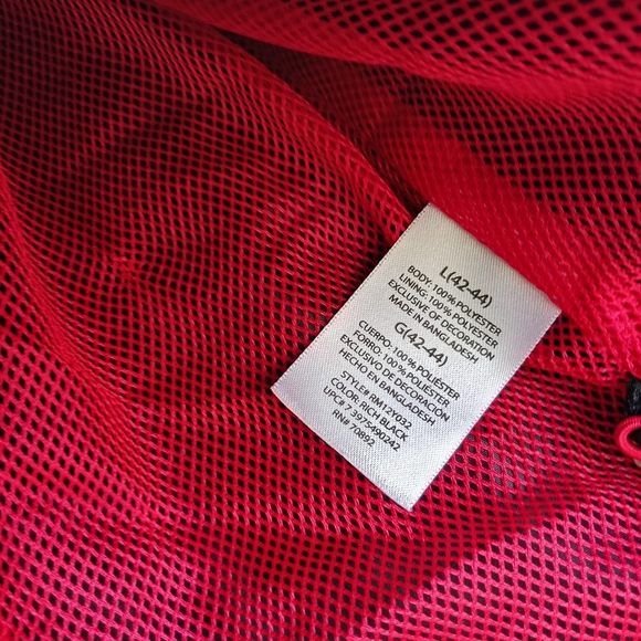 Vtg 90s Starter Full Zip Mesh-Lined Windbreaker Mens Size Large Black Red Lining - Picture 6 of 9